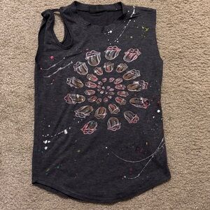 Firehouse Distressed Charcoal Tank Top girls M